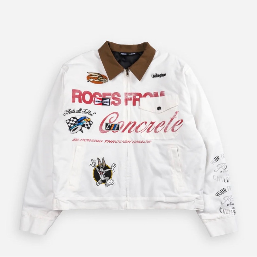 LOONEY TUNES GAS JACKET IN BUTTER/BROWN NWTS. LIMITED EDITION / SIZE L